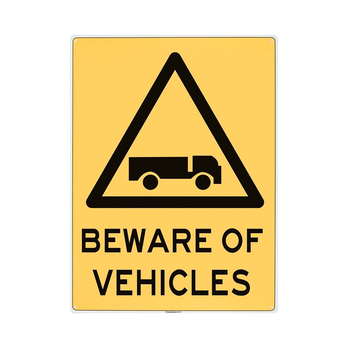Sandleford 450 x 600mm Beware Of Vehicles Polypropylene Sign