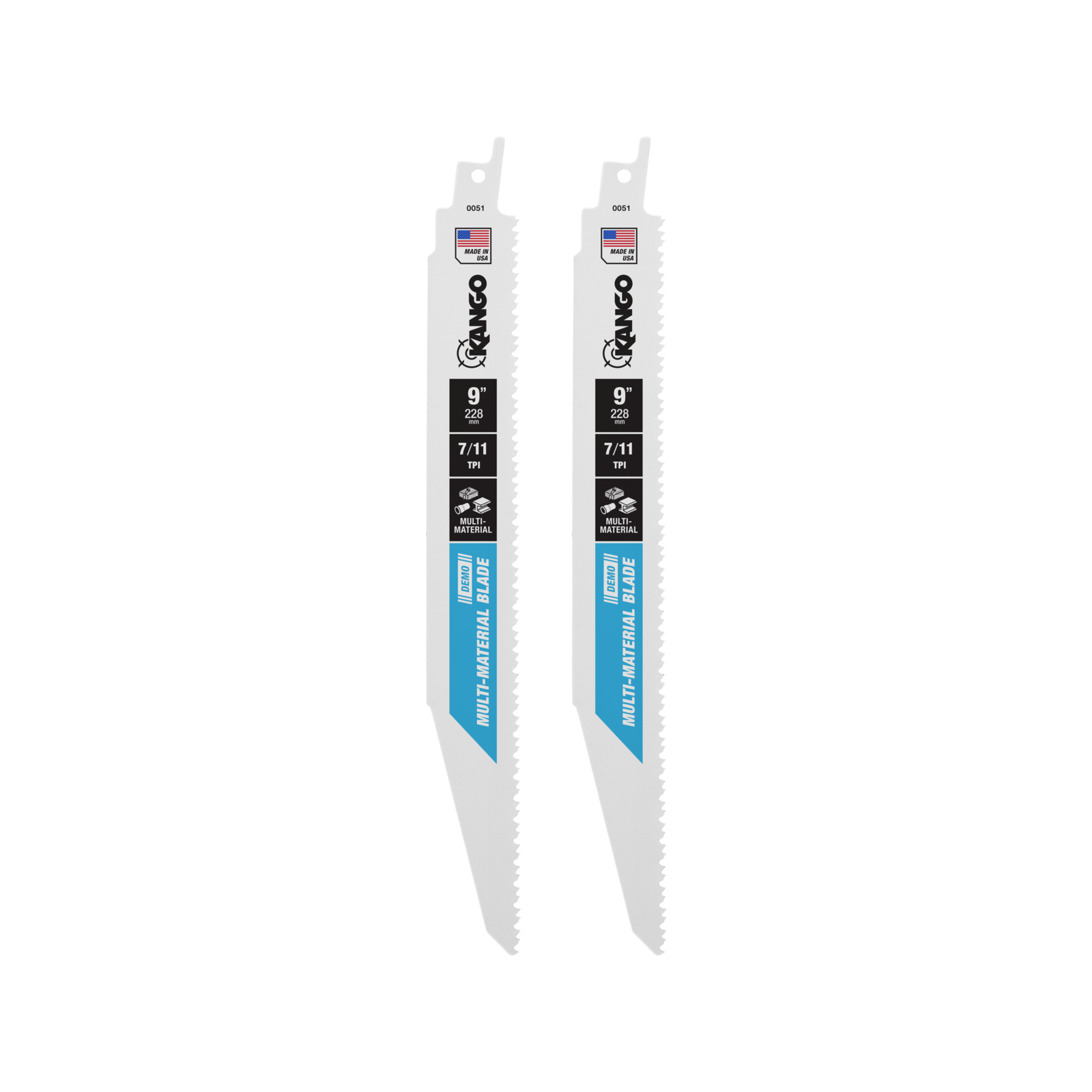 Kango 9" 7-11 TPI Multi-Material Demolition Reciprocating Saw Blades - 2 Pack