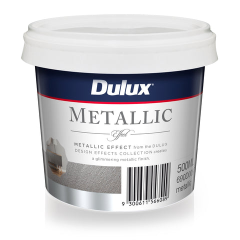 Dulux Design Metallic Effect Paint 500ml Silver, Tintable Water-Based Interior