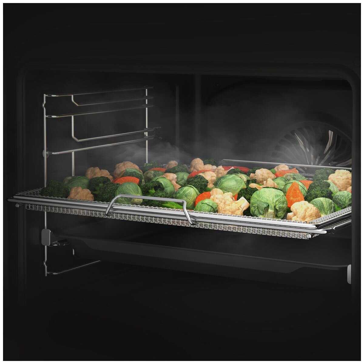 Beko 60cm Built-In Oven - Airfry, SteamAdd, Pyrolytic Cleaning, 85L, Dark Stainless Steel - BBO6851PDX1
