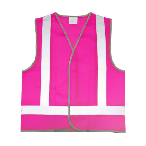 Craftright Hi Vis Pink Reflective Safety Vest Large