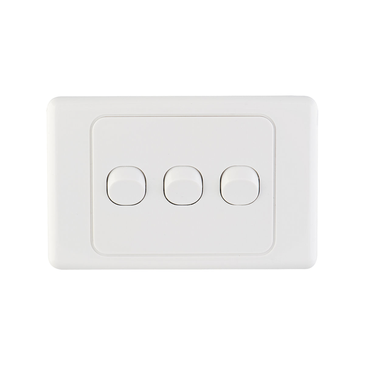 DETA White Triple Switch 3 Gang 240V 10A Polycarbonate 6103B