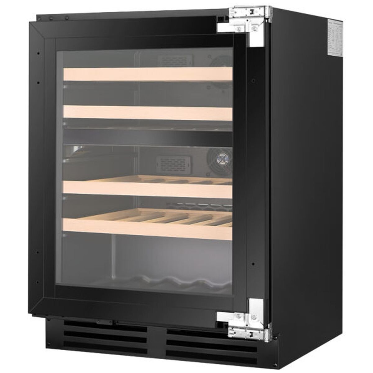 Artusi 39 Bottle Dual Zone Integrated Wine Cabinet - Black Finish - Beechwood Shelves - AINT119GWE