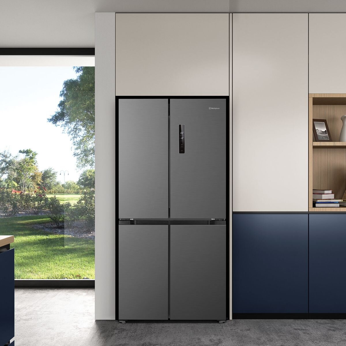 Westinghouse 496L French Door Refrigerator - Charcoal Matte Black, Inverter Compressor, 4 Star - WQE4900BA