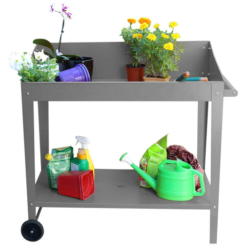 Greenlife Potting Bench Table Slate Grey 100 x 55 x 101cm - SuperSaverAU - view 1