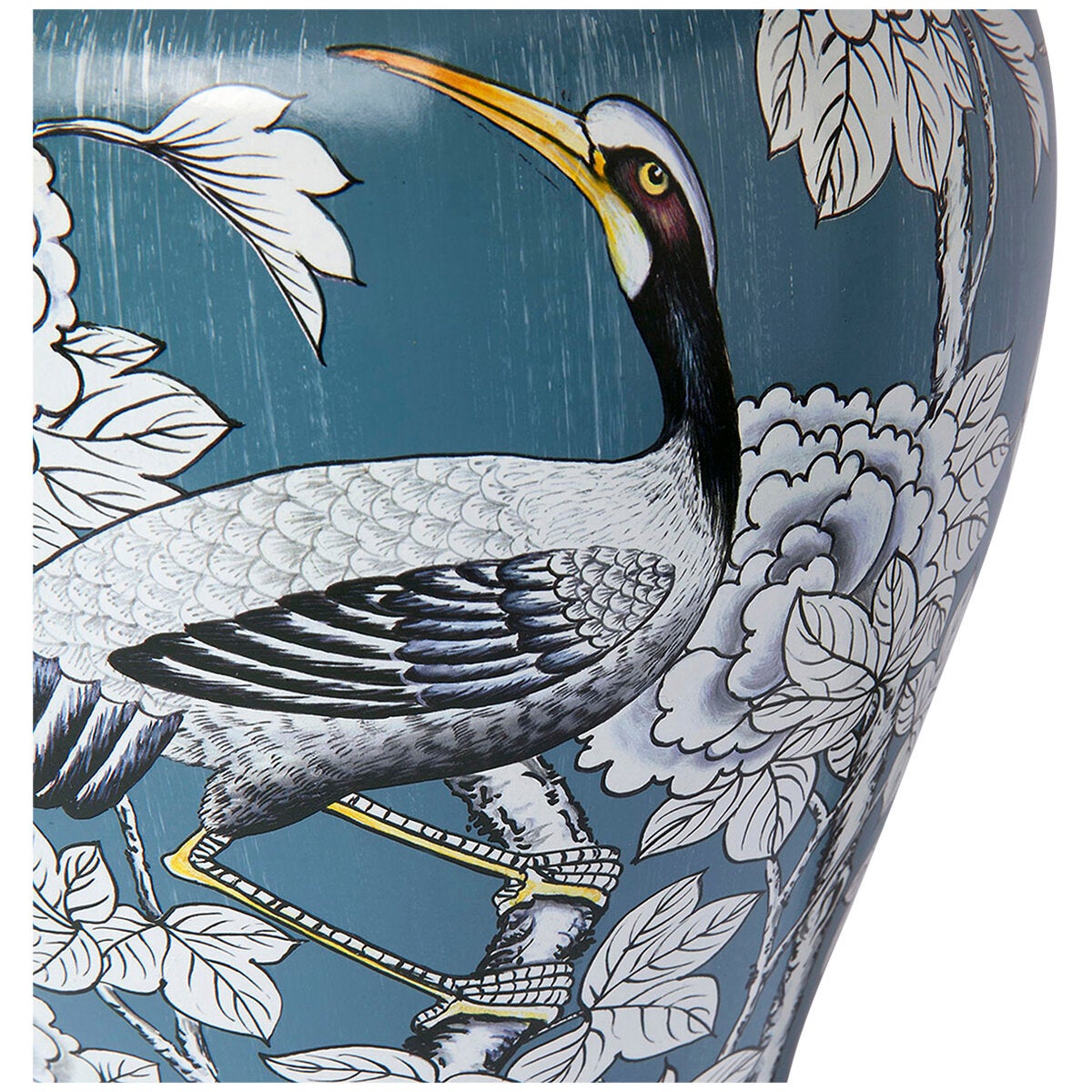 Cafe Lighting and Living Seraphine Blue Bedside Lamp White Linen Shade Ceramic Base — image 2