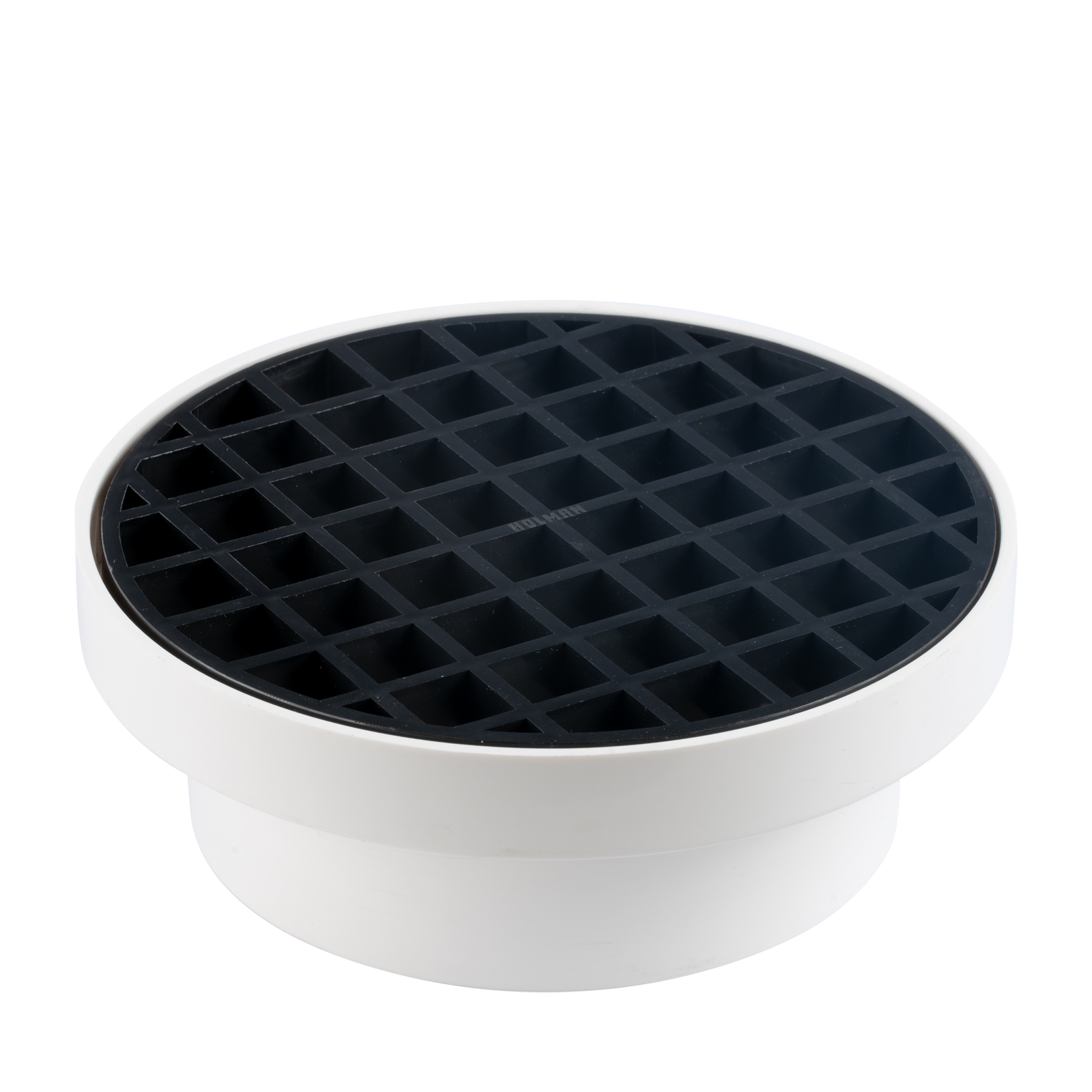 Holman 100 x 90mm Storm ABS Finishing Collar with Grate, Solvent Weld, White