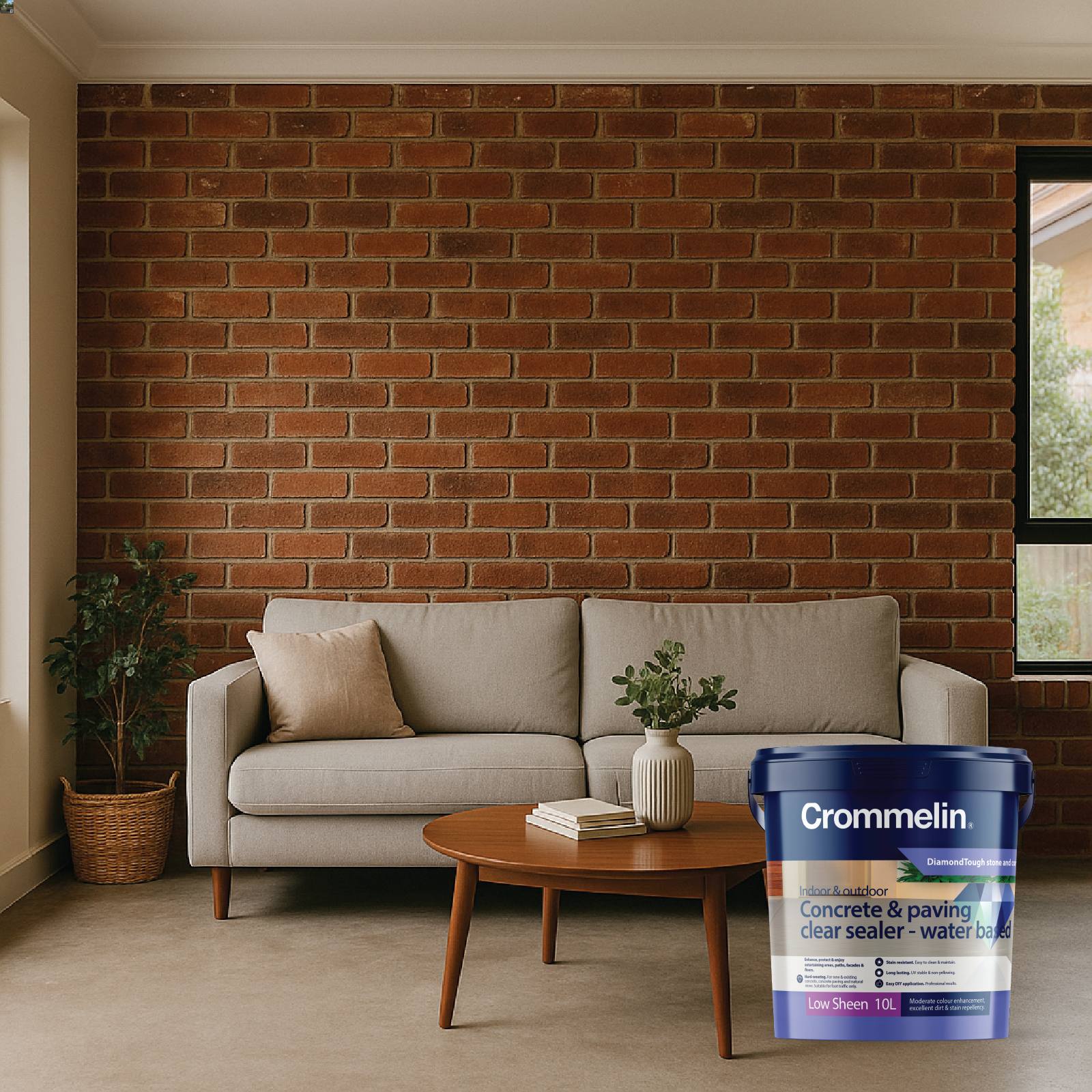 Crommelin DiamondTough Concrete & Paving Clear Sealer 4L - Water Based, Tintable