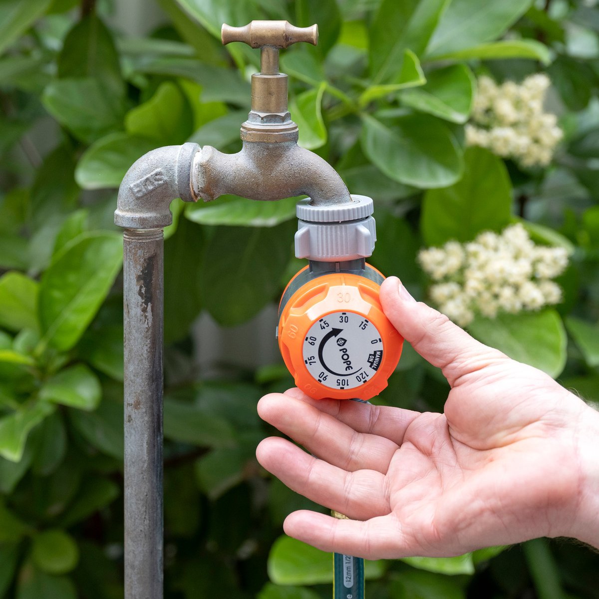 Pope 2 Hour Manual Tap Timer, Battery-Free Garden Watering