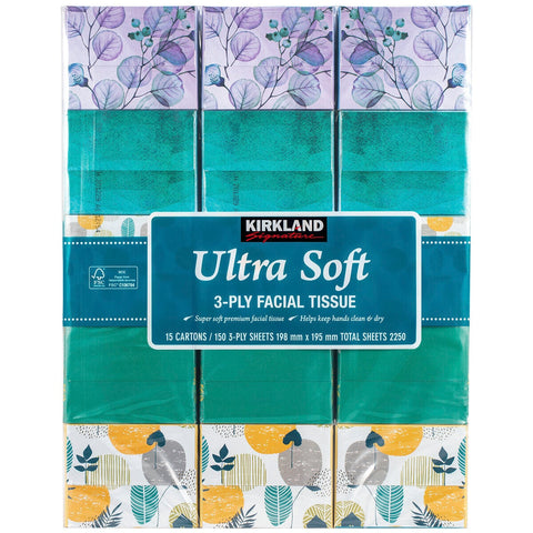 Kirkland Signature Ultra Soft Facial Tissue 15 x 150 Sheets - SuperSaverAU - view 1