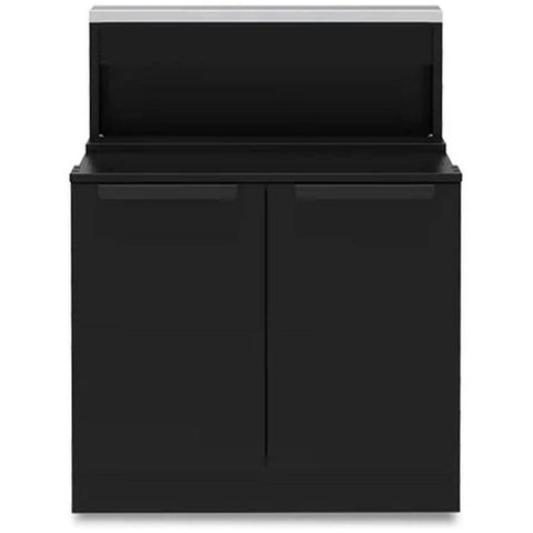 Broil King Baron MOK Cabinet - Black Galvanised Steel with Stainless Steel Worktop, Soft-Close - 815210