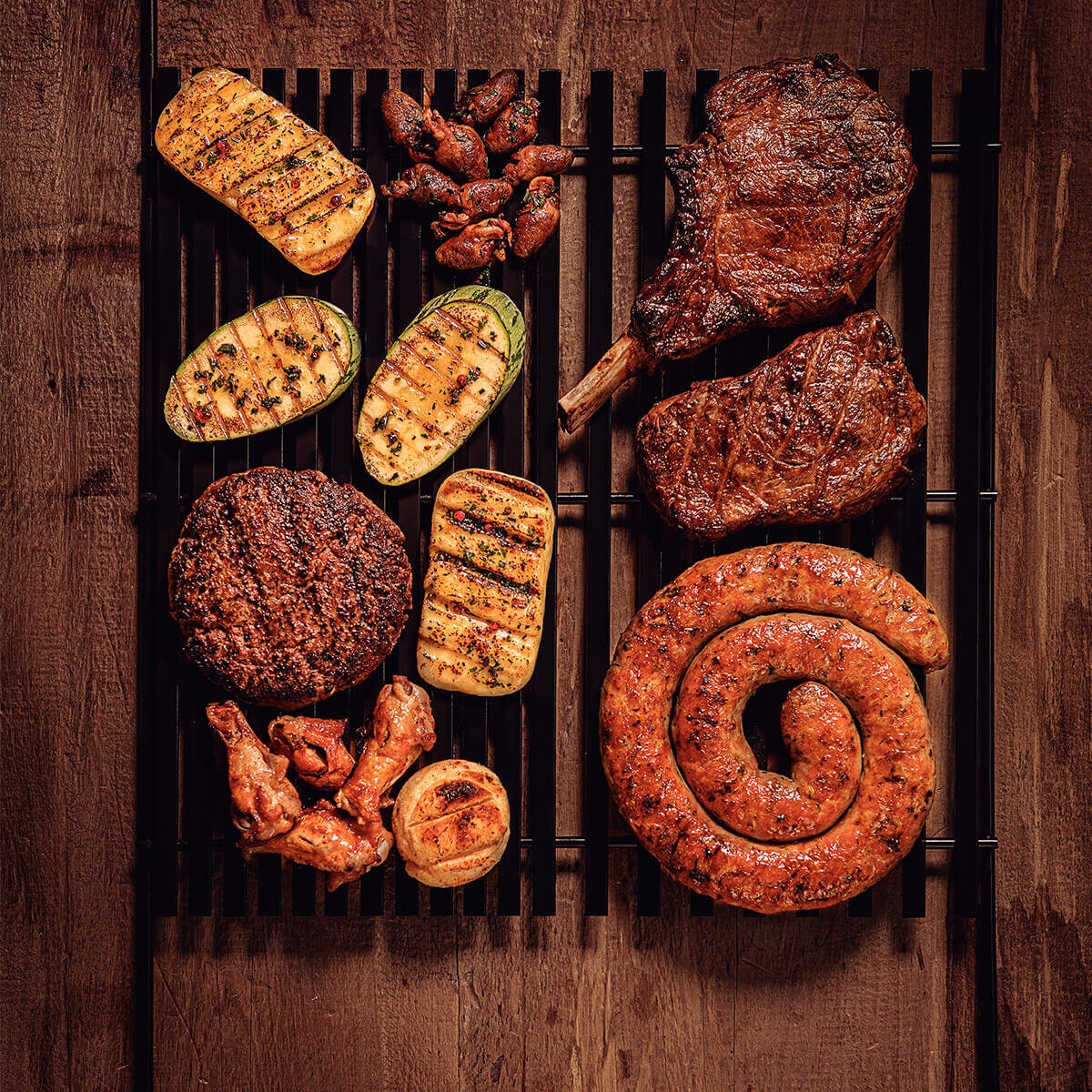 Tramontina Churrasco Black BBQ Grill - Nitrocarburized Carbon Steel - Wood Handles - 26494000