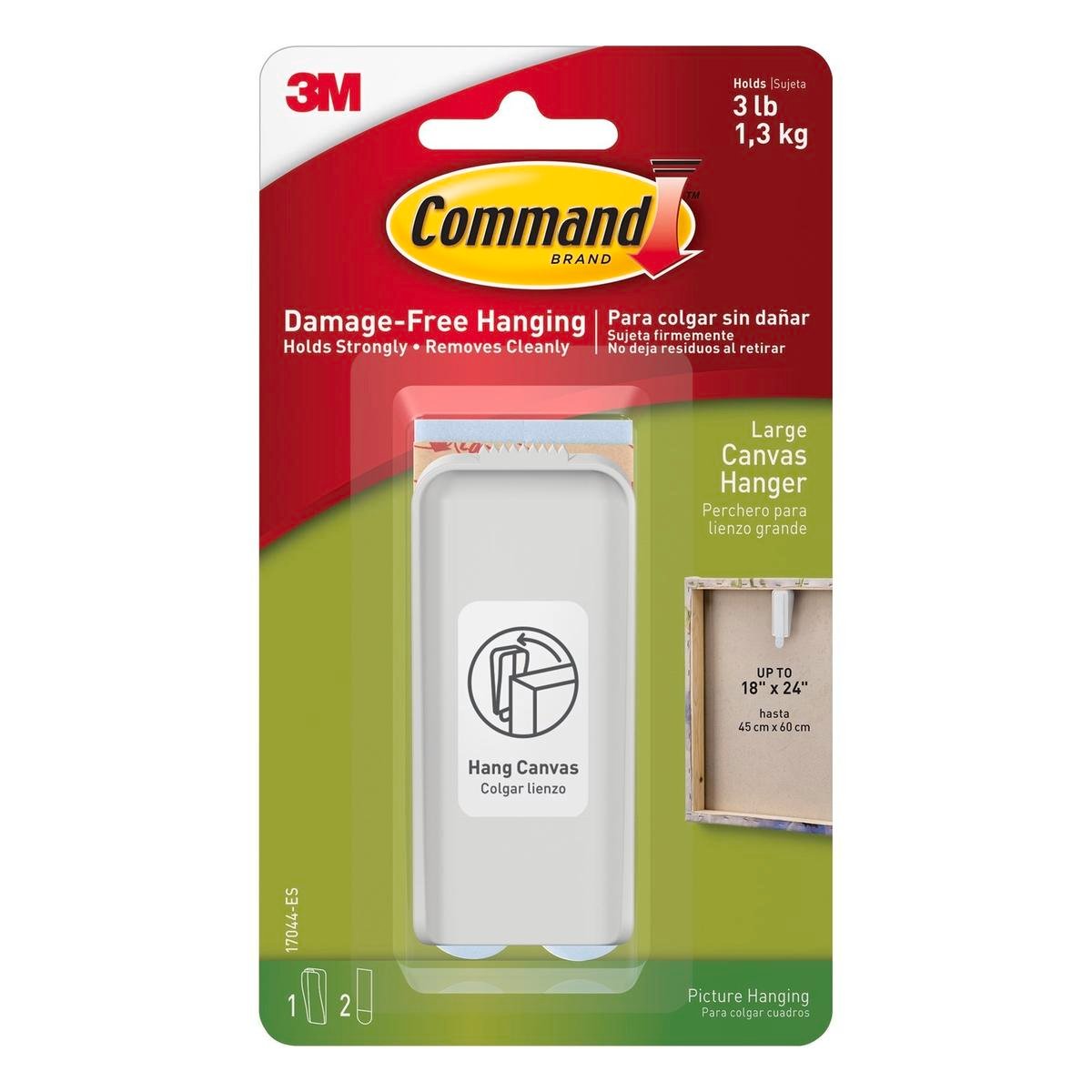 Command Large White Adhesive Canvas Hanger 1.3kg Damage-Free