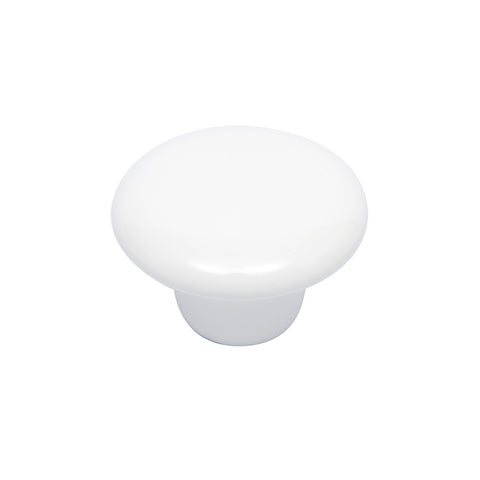 Prestige 38mm White Ceramic Knob, Traditional Cabinet Drawer Knob