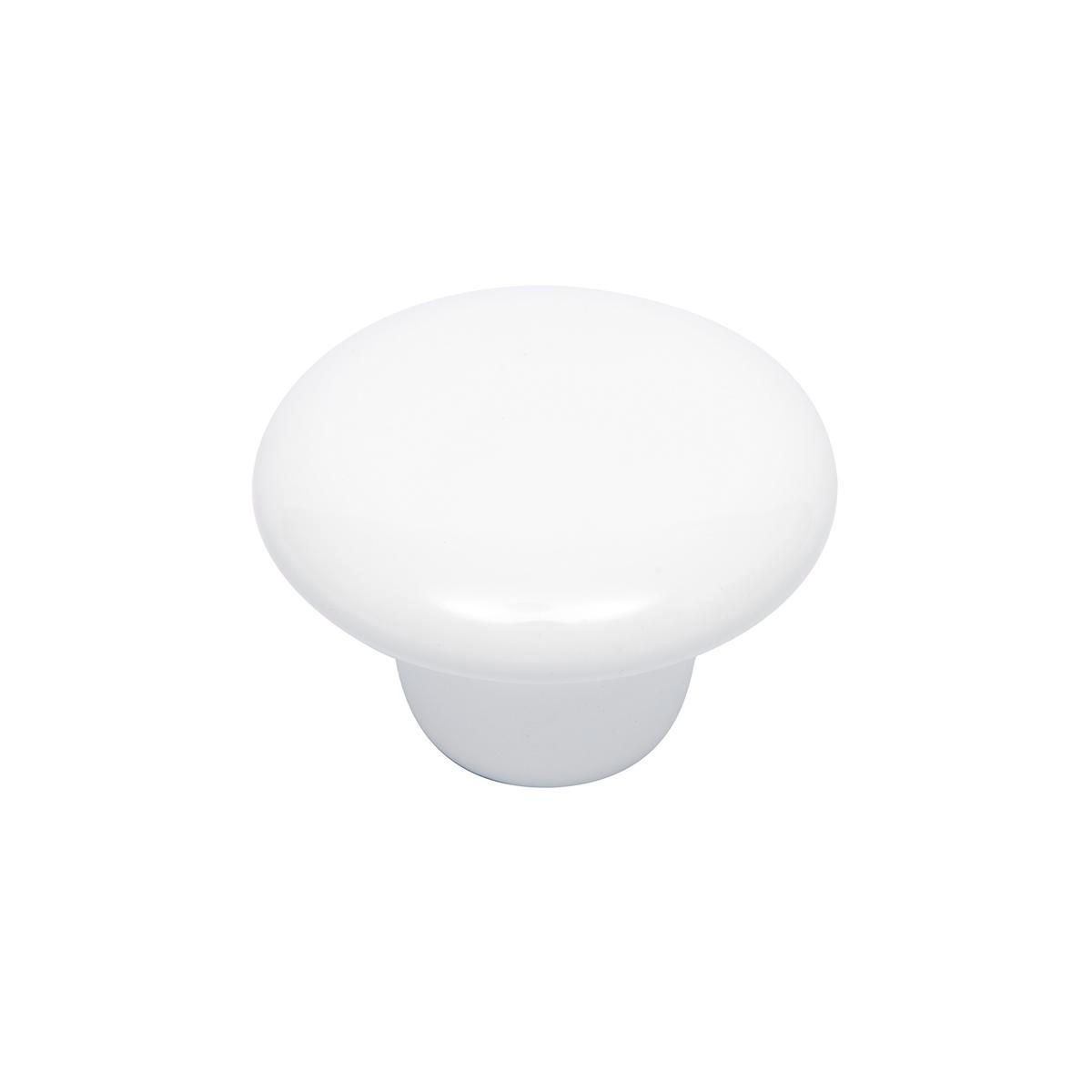 Prestige 38mm White Ceramic Knob, Traditional Cabinet Drawer Knob