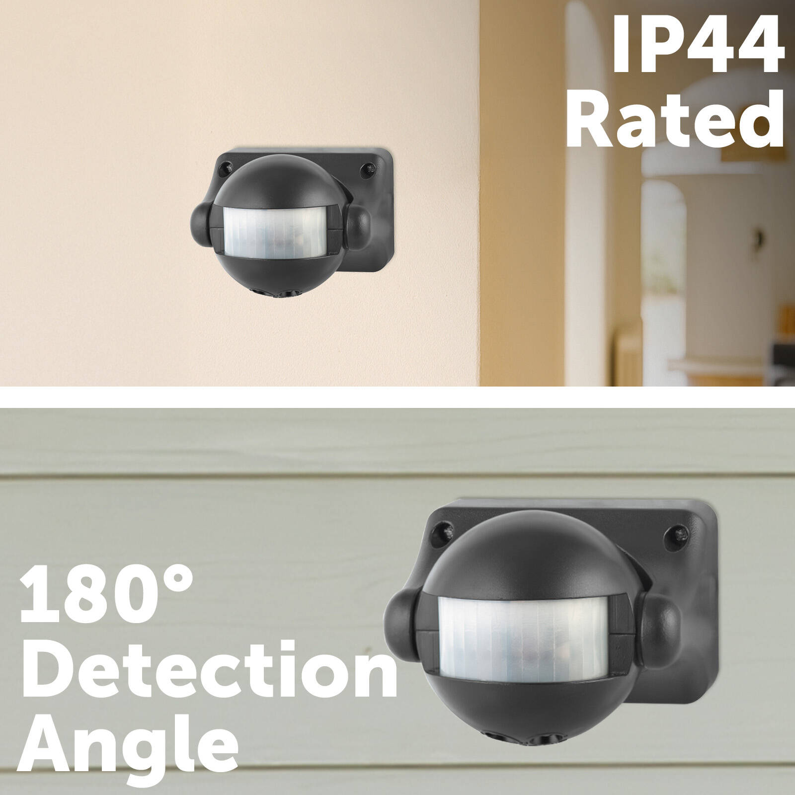 Arlec Movement Activated Security Sensor Light MAL343, 12m Detection Range, Black