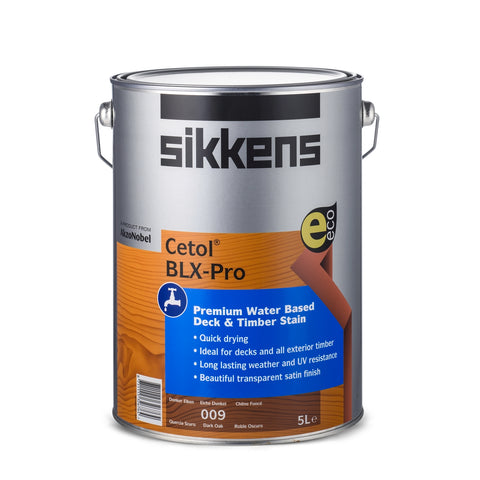 Sikkens Cetol BLX-Pro Dark Oak Timber Stain 5L - Water-Based UV Resistant Satin Wood Finish