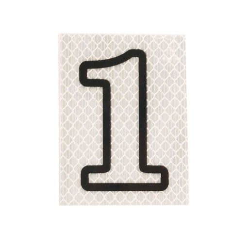 Sandleford 80mm Silver Night Shine Self Adhesive Reflective House Number 1, Polycarbonate