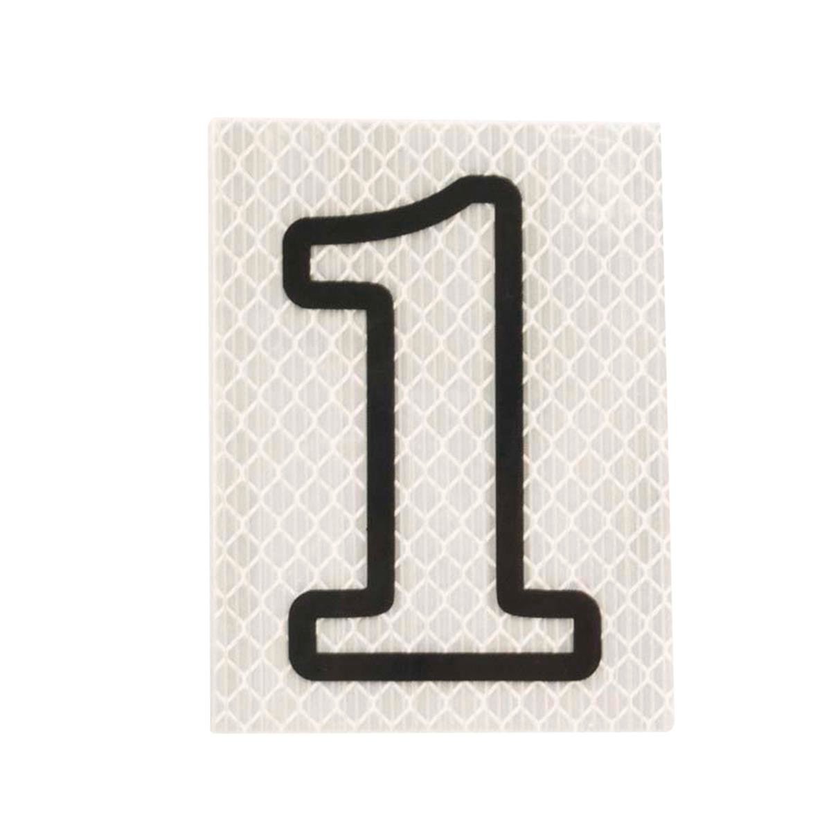 Sandleford 80mm Silver Night Shine Self Adhesive Reflective House Number 1, Polycarbonate