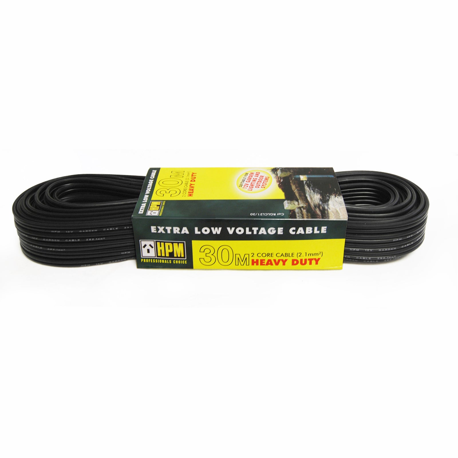 HPM 30m Black Garden Lighting Cable 2.1mm PVC RGLCL21/30