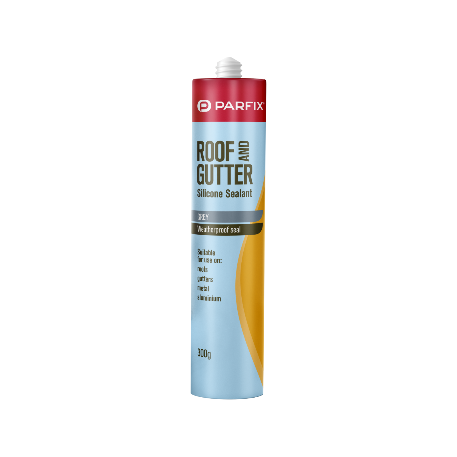 Parfix Roof and Gutter Silicone Sealant Grey 300g - UV & Shrink Resistant Neutral Cure Silicone
