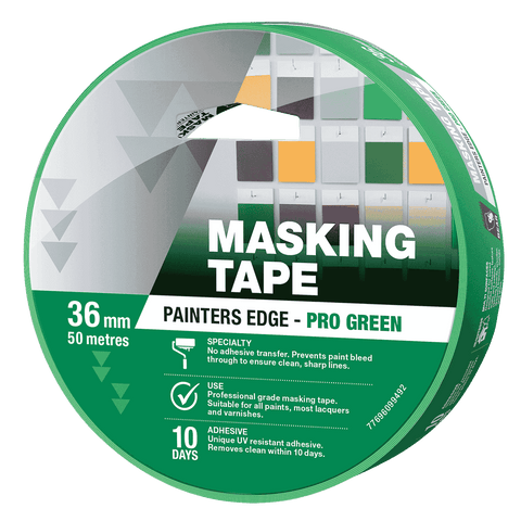 Bear 36mm x 50m Green Painters Edge Masking Tape - UV Resistant