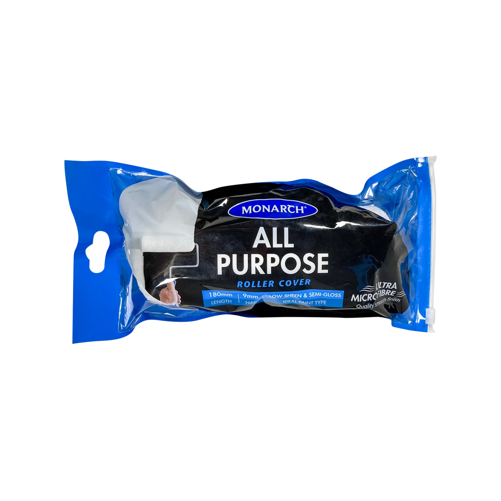 Monarch 180mm All Purpose Ultra Microfibre Roller Cover 9mm Nap