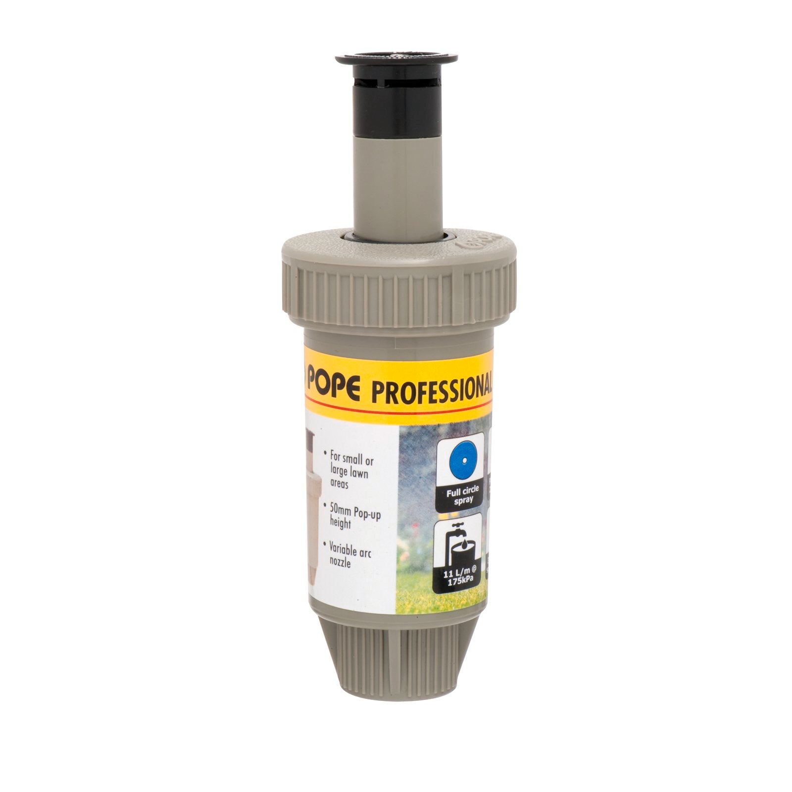 Pope 50mm Full Circle Professional Pop Up Sprinkler - Taupe ABS, 15mm BSP