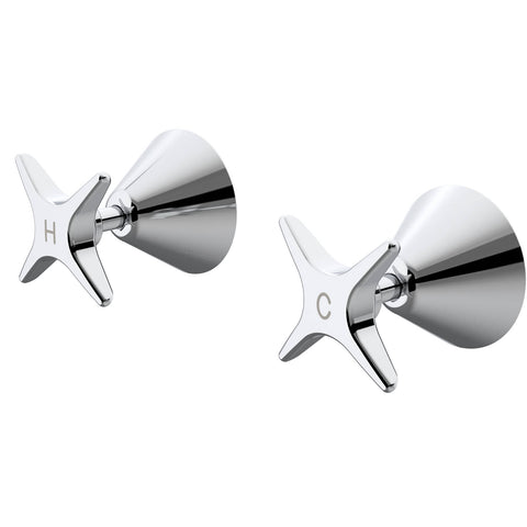 Caroma Elegance II Cross Handle Wall Top Assembly Chrome Lead Free Brass WaterMark Certified