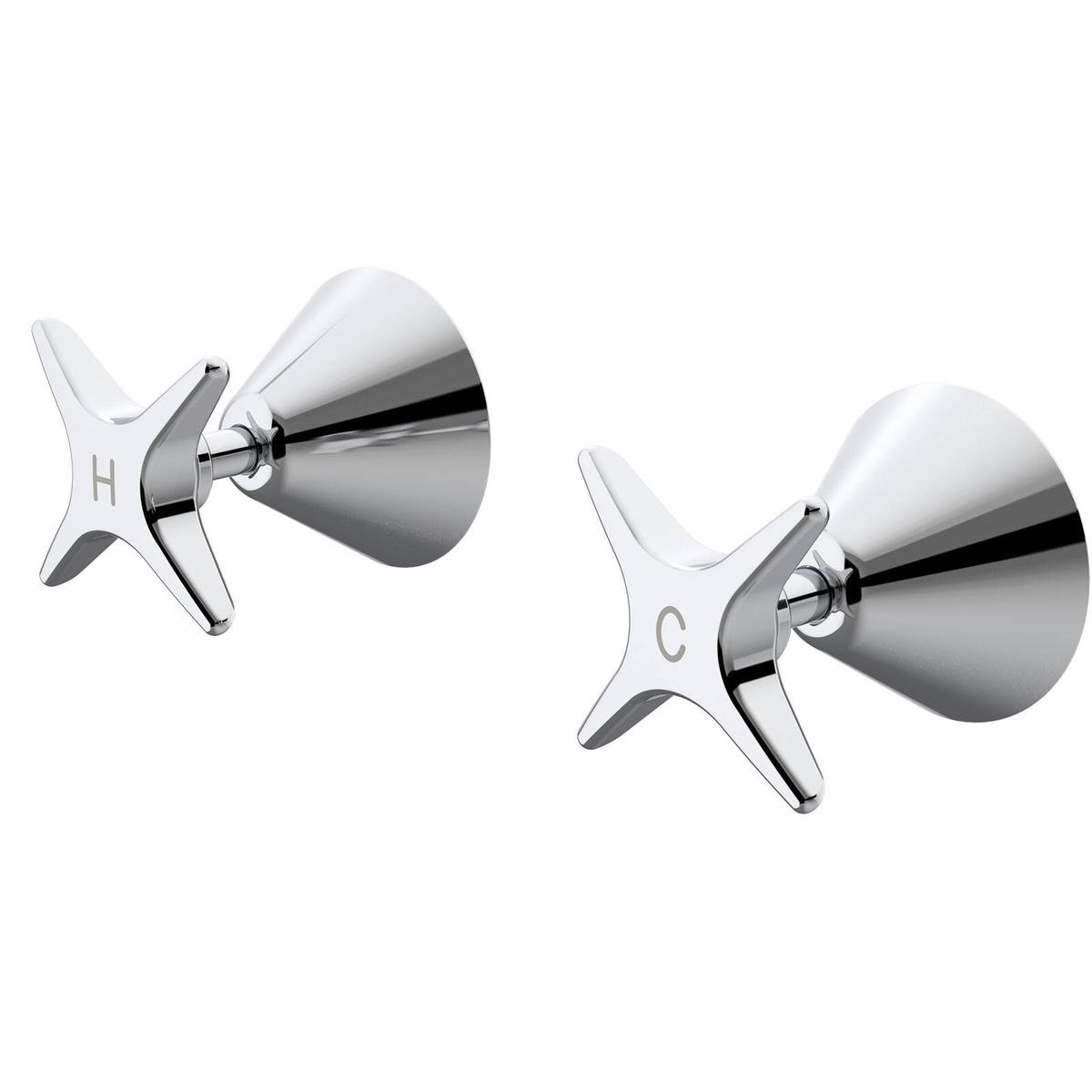 Caroma Elegance II Cross Handle Wall Top Assembly Chrome Lead Free Brass WaterMark Certified