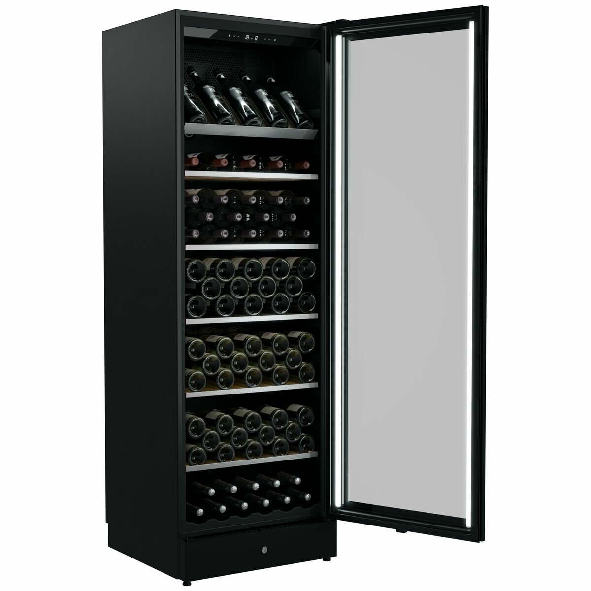 Vintec 198 Bottle Multi-Zone Wine Storage Cabinet - Black, UV-Protected Glass Door - VWM198SBA-R
