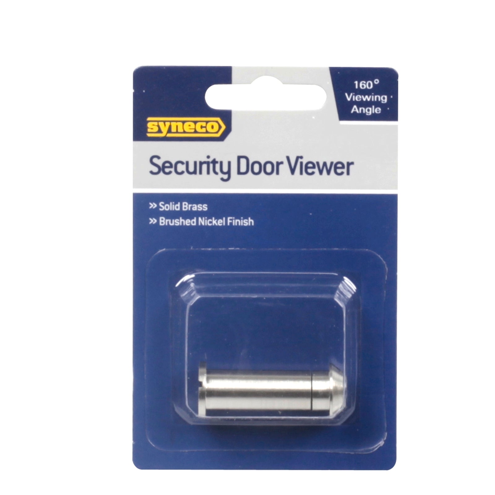Syneco Brushed Nickel Solid Brass Security Door Viewer 160 Degree