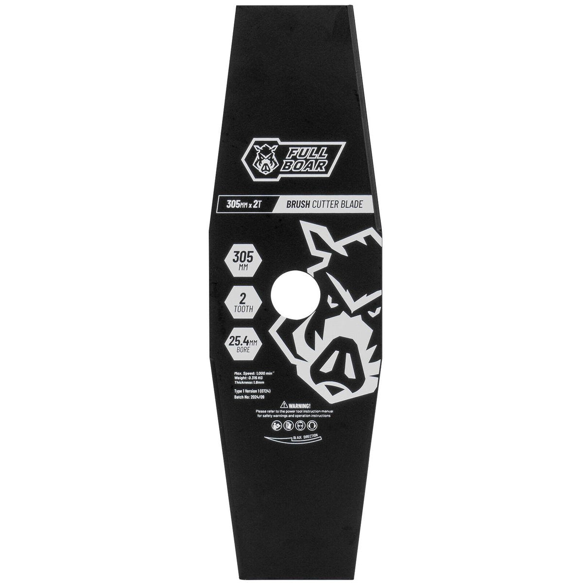 Full Boar Brush Cutter Blade - 305mm x 2T - Hardened Steel - Durable Cutting - SuperSaverAU - view 1