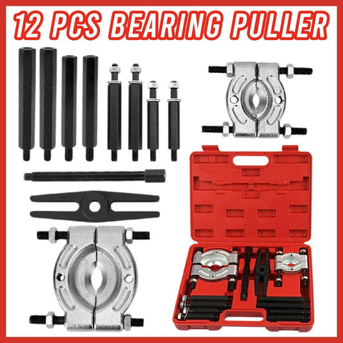 12 Piece Bearing Separator and Puller Set for Gears, Pulleys and Bearings with Carrying Case
