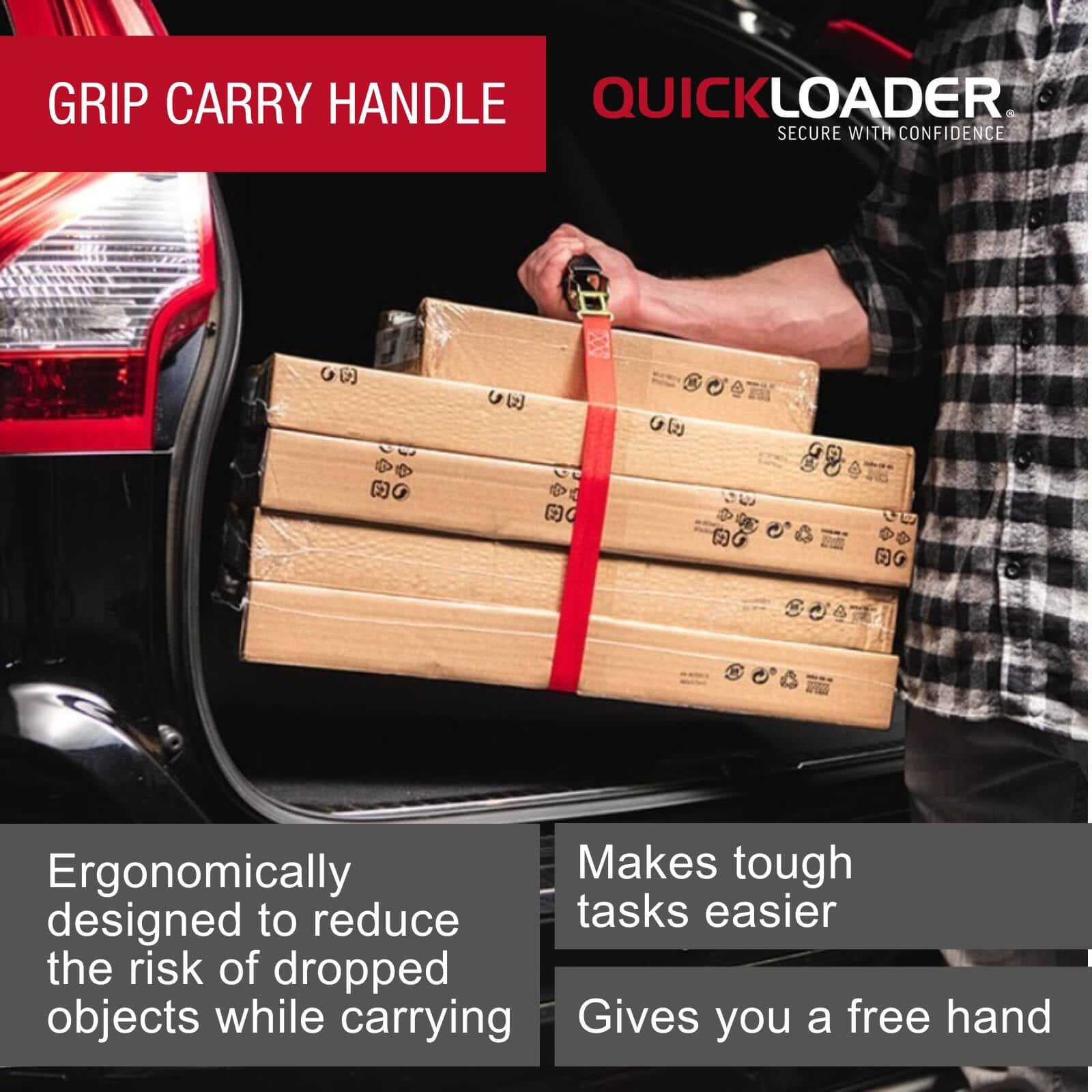 Quickloader 25kg Grip Carry Strap 2.5m - Red
