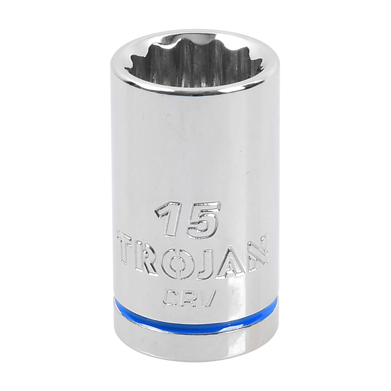Trojan 15mm Socket 1/2" Drive Chrome Vanadium 12 Point