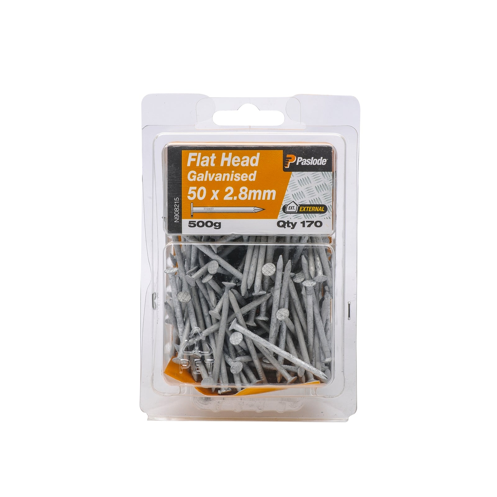 Paslode Galvanised Steel Flat Head Nails 50 x 2.8mm 500g - 170 Pack