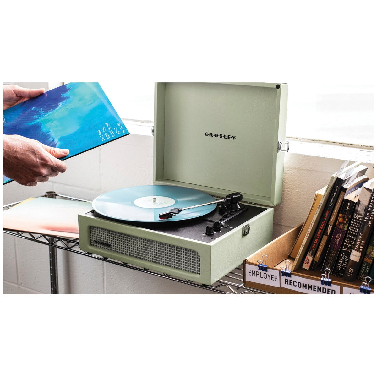 Crosley Voyager Turntable Sage, Bluetooth, 3-Speed, Lightweight, RCA Outputs - SuperSaverAU - view 5