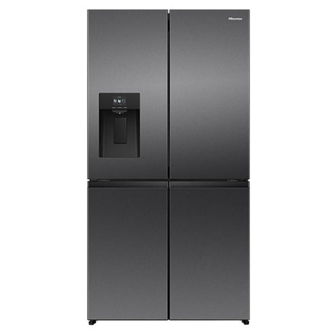 Hisense 615L French Door Fridge - Dark Stainless Steel - Ice and Water Dispenser - HRCD615TBW