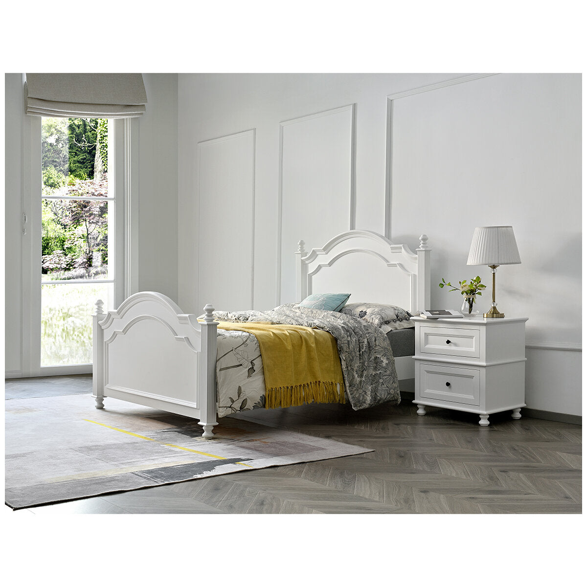 Moran Cassis Double Bed With Encasement And Slats White - SuperSaverAU - view 6