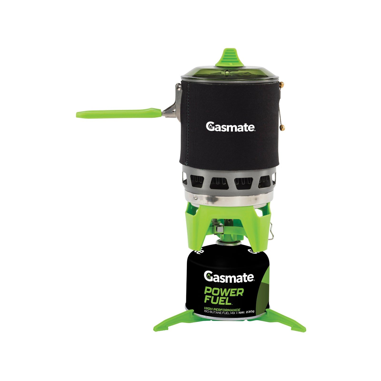 Gasmate Turbo Butane Portable Stove & Pot Set, 0.8L Pot, 3.2kW Burner for Camping