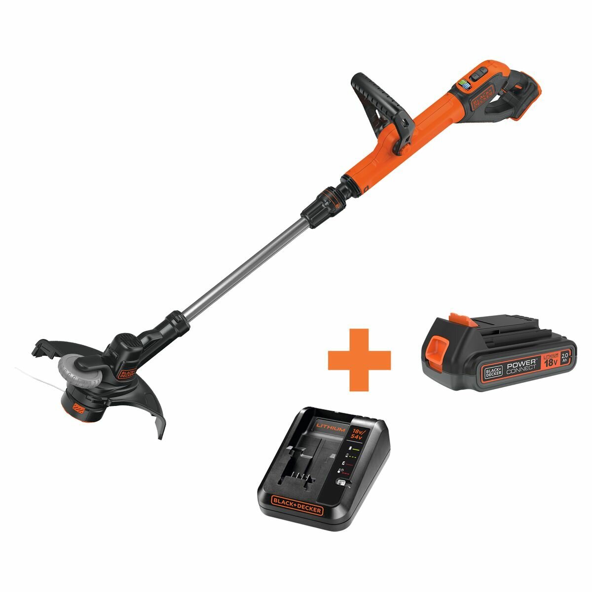 Black & Decker 18V Cordless String Trimmer - 28cm, Power Select, Automatic Line Feed - STC1820PC-XE