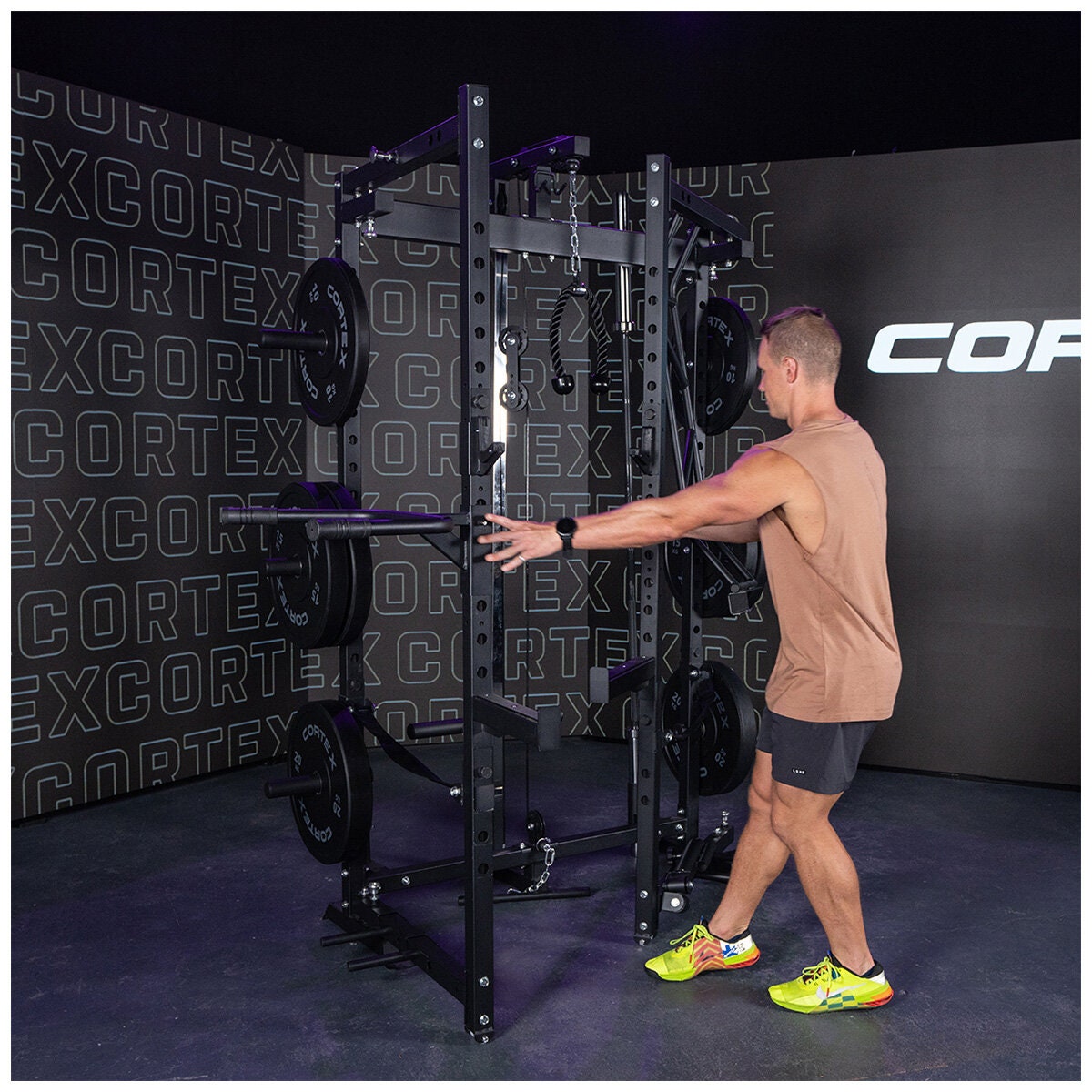 Cortex PR-4 foldable squat and power rack - black finish - 105kg - CSPR-PR4