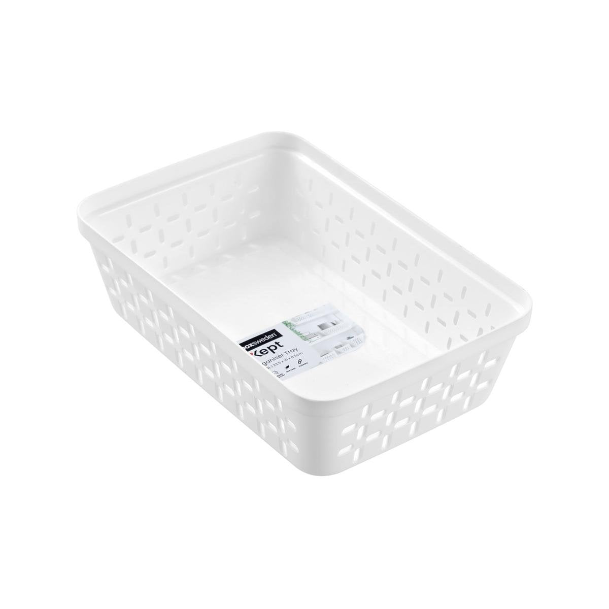 Boxsweden Kept 23.5 x 16 x 6.5cm 2L White Organiser Tray