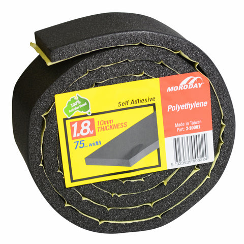 Moroday Self-Adhesive Foam Roll, 75 x 10mm x 1.8m Polyethylene