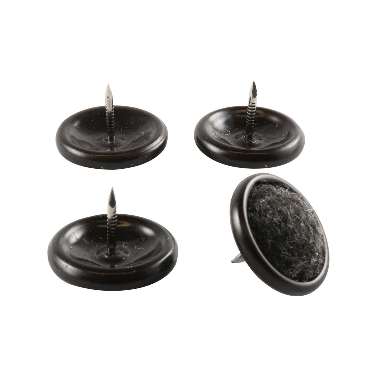 Surface Gard 25mm Brown Round Castor Cup Carpet Base - 4 Pack