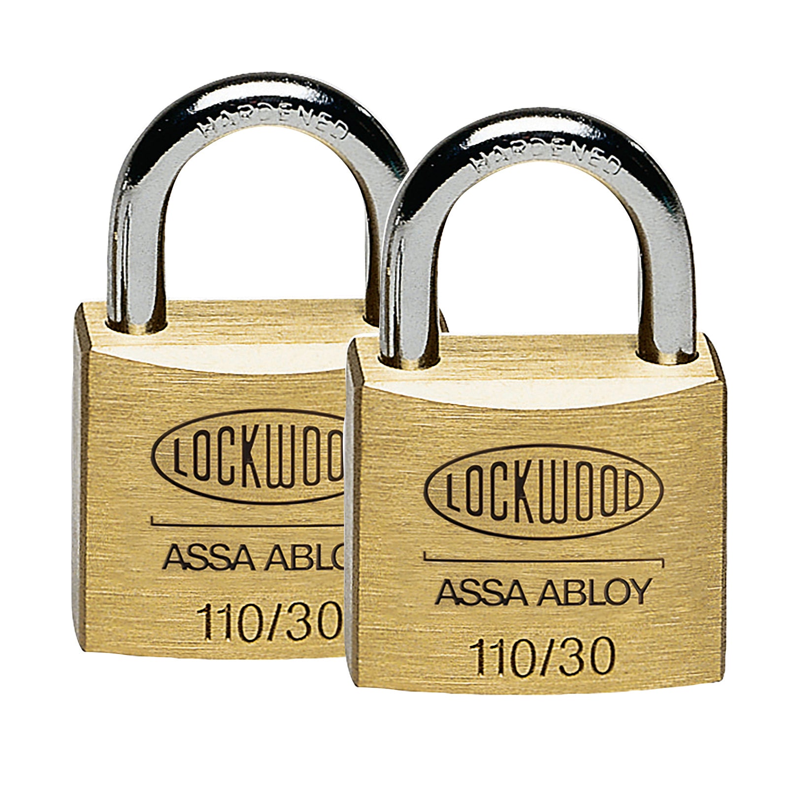 Lockwood 30mm Solid Brass 110 Series Padlocks 2 Pack Keyed Lock