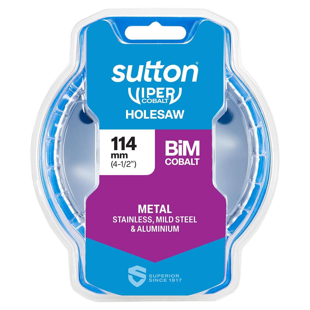 Sutton Tools 114mm Viper Cobalt Bi-Metal Holesaw, 32mm Drilling Depth