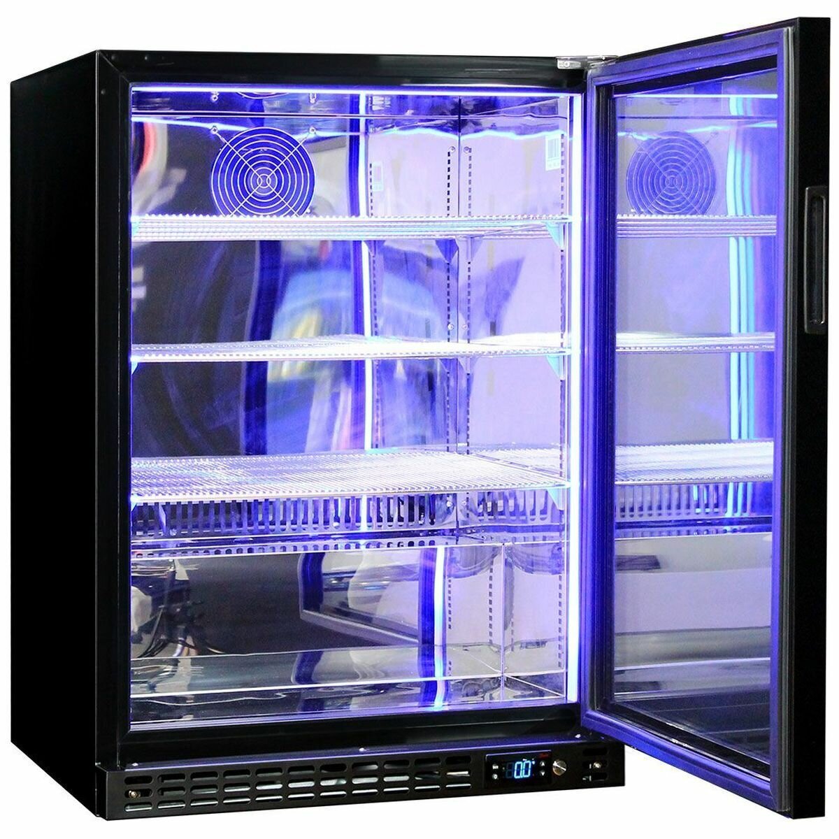 Schmick 140L Glass Door Under Bench Bar Fridge - Matte Black, 9 Star, Triple Glazed - SK156R-B