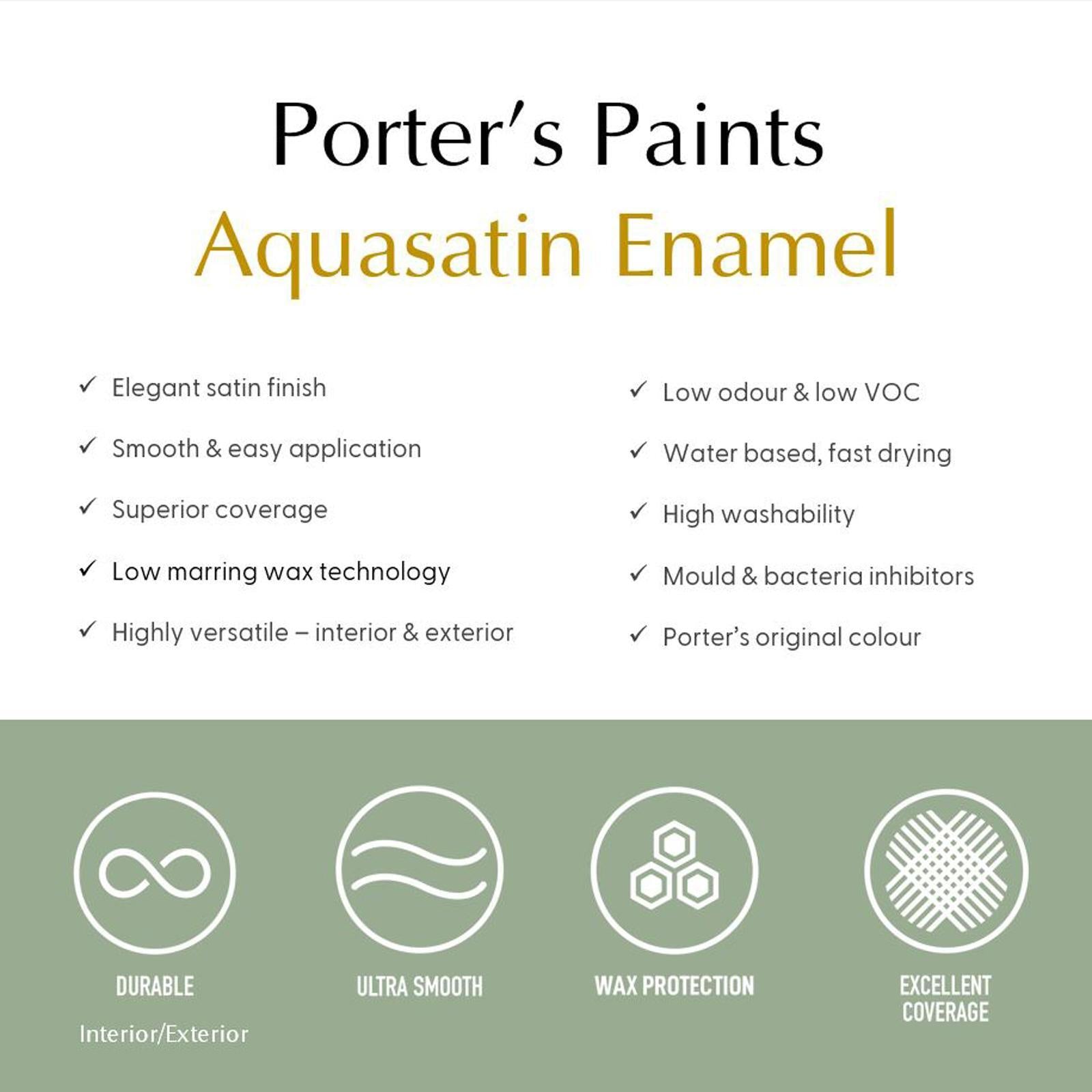 Porter's 1L Irish Linen Aquasatin Enamel Washable Paint for Doors & Trim